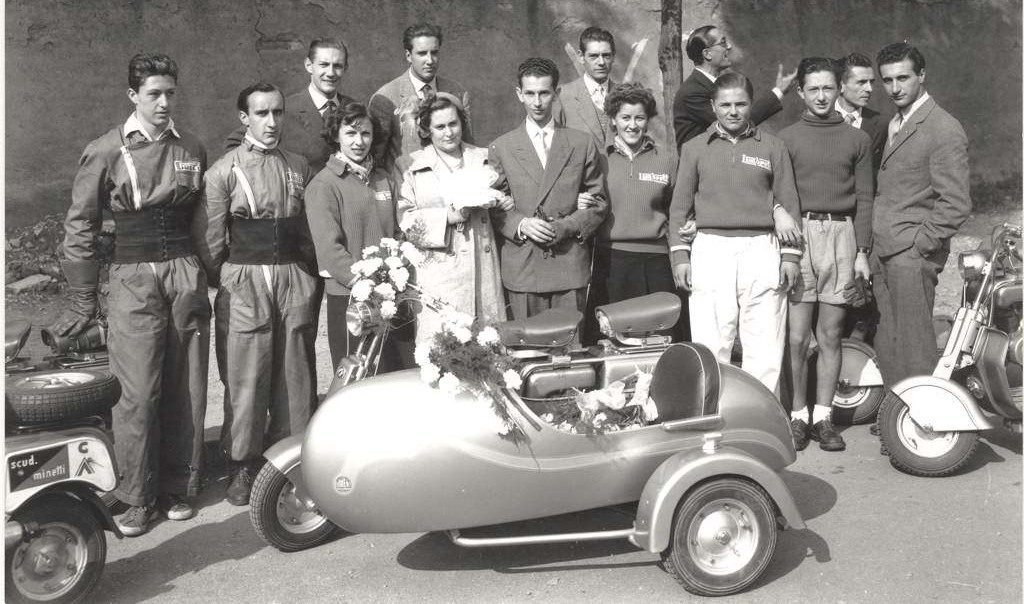 1949 Wedding ride in Lambretta in Milano