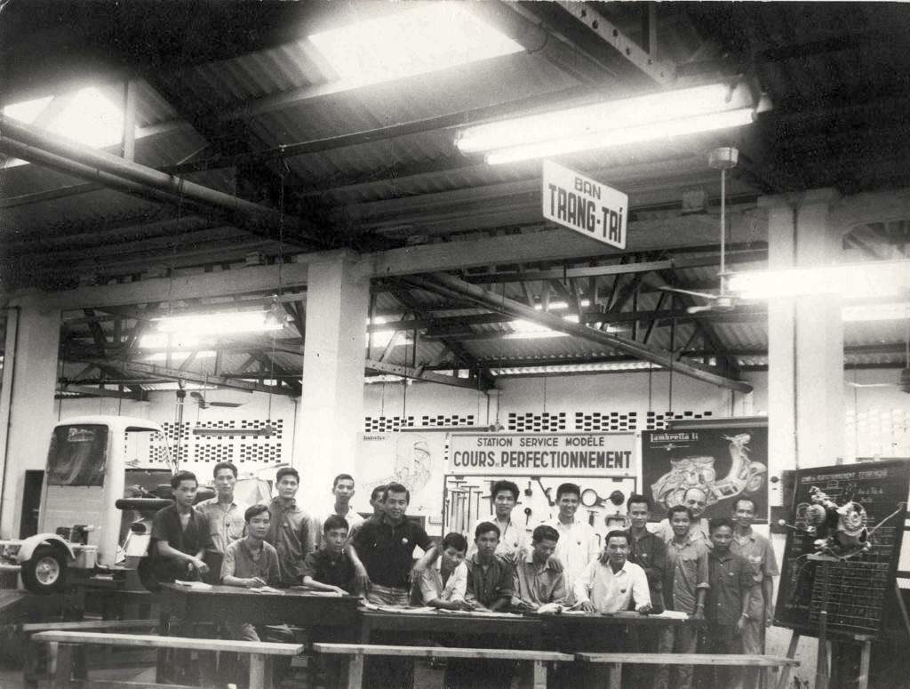 1955 Workers from Lambretta factory in Indonesia