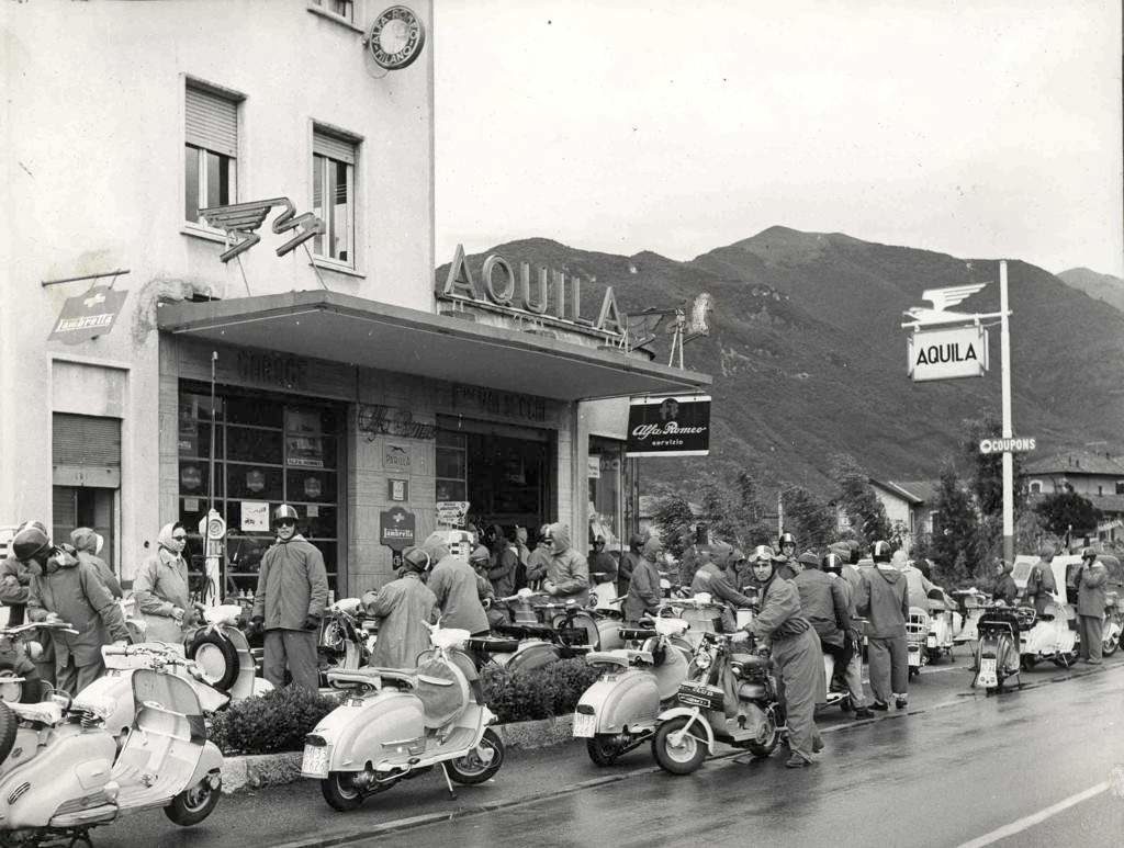 1960 National Narcissus Lambretta motoclub meeting in Lombardy