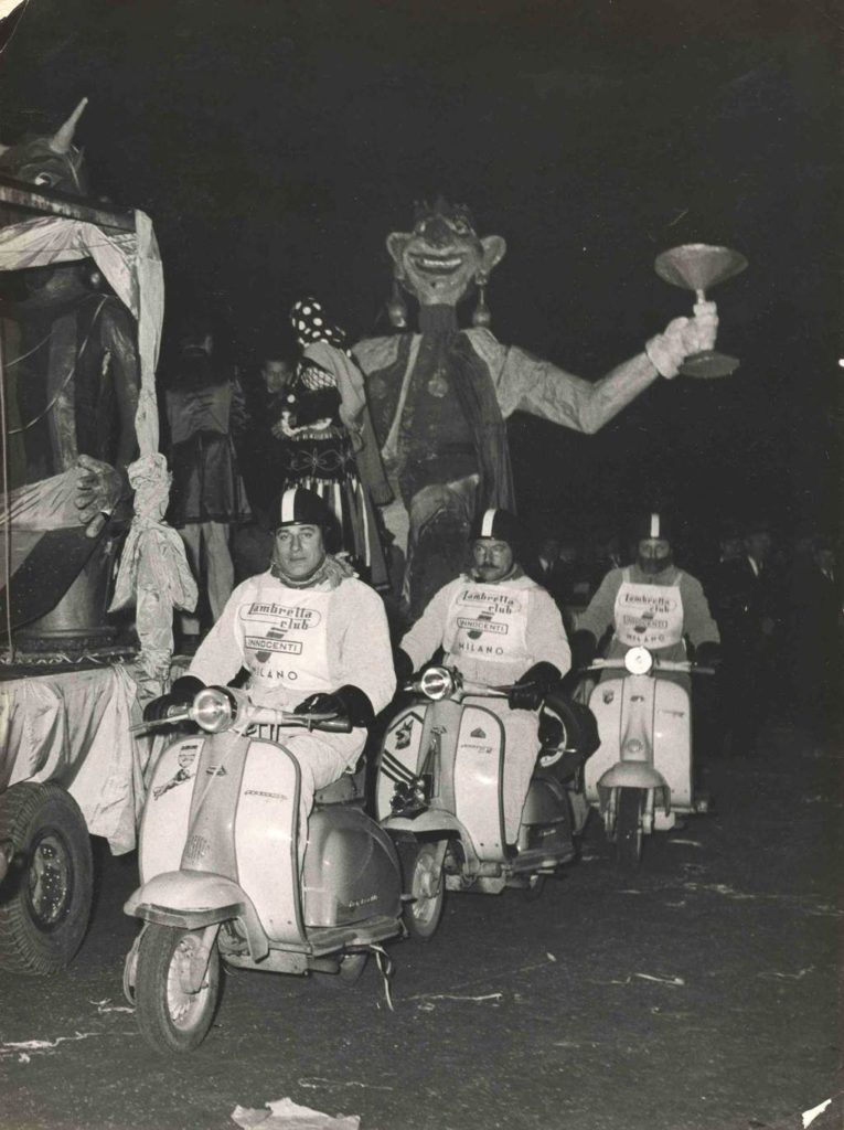 1960 Ambrosian parade, Milan with Lambretta scooters