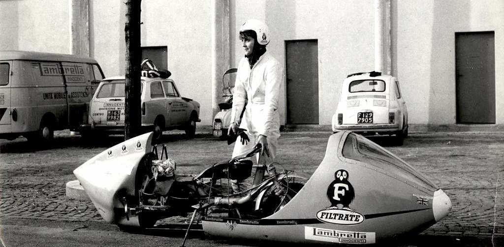 1965 Marlene Parker record test at Monza with Lambretta vehicle