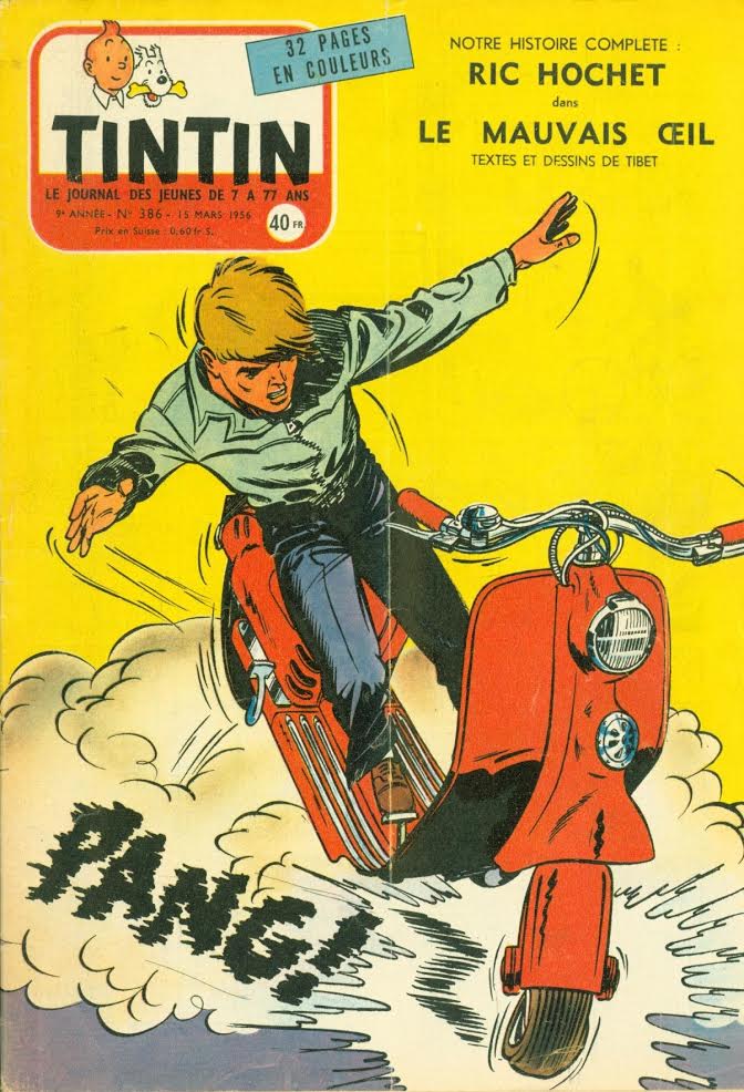 Tintin book cover Lambretta